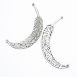 티베트 큰 잎 부적 펜던트 7 홀 디자인 h1004 93x47mm 2개