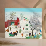 힐링인테리어 그랜드마 모지스 풍경 명화 대형그림 캔버스액자 거실 아이방 시리즈 24종 커피브라운우드액자 10호 17 빨간목장 하얀목장