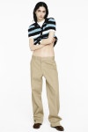자라 자라 스트라이프 니트 폴로 탑 3920 203 Brown-Blue