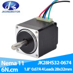 Jkongmotor DIY 3D 프린터용 스텝 모터 스테핑 Nema11 28 하이브리드 2 상 4 리드 1 8 도 0 67A 6Ncm 8 5oz-in 28x32mm