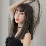 앞머리 생머리 긴단발 중단발 통가발 자연스러운 가발 데일리