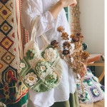 가방 파우치 코바늘 가방 모티브 꽃 뜨기 뜨개 핸드백 DIY 세트