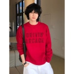 에잇세컨즈 레터링 프린트 라운드 니트 265351CY36