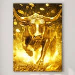 인메이블 인메이블 풍수 동물 그림 10종 캔버스액자 금전운 건강 재물 빛나는황금말 04 황금질주황소 메탈액자 03호 27
