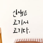 모노먼트 모노먼트 특대형 캘리그라피 레터링 스티커 - 인생은 고기서 고기다 5 36 LC-031 25