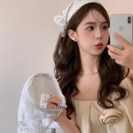 여성 레이스 두건 스타일 쁘띠 귀여운 머리띠