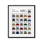 ABC 자동차 포스터 - A부터 Z까지의 핸드메이드 프린트 11x14 메탈릭 액자 애호가를 위한 선물