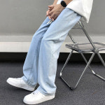 남성용 마켓에이 루지 일자핏 밴딩 데님 팬츠 연청 P24FW3-A1777