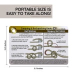 레퍼런스레디 야외용 매듭 - 미니 카라비너가 장착된 방수 타이 카드 캠핑 배낭여행 스카우트 시나리오를 위한 22개의 로프