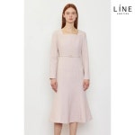 라인 스퀘어넥 벨티드 원피스 NWOPOC08