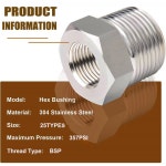호환 리듀서 부싱 1 8 1 4 3 8 1 2 BSP 수나사 PTFE 테이프가있는 수성 가스 오일 용 스테인레스 스틸 파이프 피팅 SS304