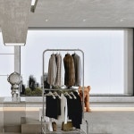 스텐행거 스탠딩 옷걸이행거 의류 더블 스테인리스 스틸 유광 선반 수납함