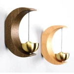 벨 초인종 바람 종소리 나무 초인종 경고 홈 작은 벨 문 장식 바람 종소리 장식 매달려