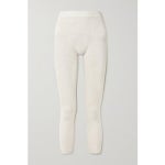 브루넬로쿠치넬리 Cropped Metallic Ribbed-knit Leggings