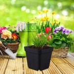 50pcs 스타터 냄비 식물 보육 씨앗 시작 플라스틱 꽃 컨테이너 모종 컵 광장 검은