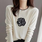 간절기 장미 긴팔티 환펀니트티 라운드 원피스