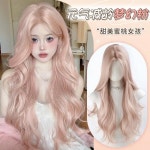 미슬모나 여성용 장발 미트 중앙 분할 앞머리 여덟 자 전체 머리 세트