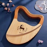 리라 하프 하이 퀄리티 나무 마호가니 악기 케이스 박스 여분 현 1 As Shown 27 Strings