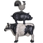 Pacific Giftware American Art 동물 농장 앞마당 쌓인 수지 조각상 소 돼지 닭 821295