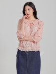 지센 도트변형 플랫 카라 블루종 블라우스 블라우스 LFWSP391