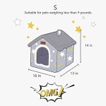 도그 하우스 실내 접이식 소프트 케넬 침대 따뜻한 고양이 둥지 강아지 동굴 소형 중형 대형견 고양이를 위한 쿠션 M-17파운드 이내 S...