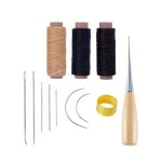 가죽공예 재료 배우기 만들기 바늘 왁스 실 세트