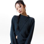 LUVISTRUE LUVISTRUE IM BUTTON DIAGONAL CARDIGAN CHARCOAL 5009021162 210046