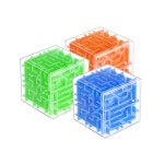 오렌지 3D 미로큐브 색상랜덤 도형 입체 퍼즐 장난감