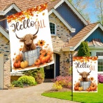 가을 정원 깃발 고지대 암소 야생화 마당 양면 수직 추수감사절 1