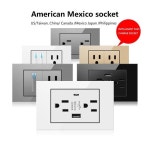 표준 USB 벽 소켓 5V 2 1A USB C타입 충전기 플매트 카펫 러그 멕시코 강화 유리 피아노 조명 스위치 전원
