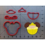 공주 쿠키 커터 인쇄 케이크 도구 주방 아리엘 벨 장식 1개 12 Belle 4 inch