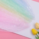 반짝이는 얇은 명주 그물 원단 테이프 수제 나비매듭 웨딩 파티 A x