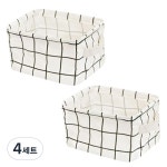더자카 패브릭 사각 바스켓 2종 20 x 13 x 16 cm G타입 4세트