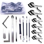 TUOREN 목관 악기 도구 스테인리스 스틸 색소폰 키 조정 키트 클램프 팩 13개