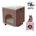 귀여운 고양이 쉼터 아늑한 등나무 하우스