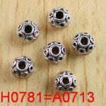 티베탄 질감 패턴 스페이서 비드 홀 2 40개 H0781