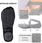 여성용 오자이식 요가 양말 논슬립 그립 스트랩 필라테스 퓨어 바레 발레 댄스 맨발 운동에 이상적입니다 One Size 1 1p