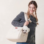 강아지 판 사각 이동 가방 1P 어깨보호대 쿠션 외출 자몽옐로우