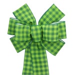 그린 캐빈 체크 크리스마스 리스 리본 두 가지 사이즈 옵션 - 세인트 패트릭스 데이 Green with Lime Green 1개