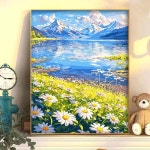코지하루 DIY 명화그리기 유화 그림 그리기 아크릴화 40x50 꽃 핀 천지A 40x50 B655 1개