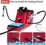 LED 디스플레이 헬핑 핸드 2개 추가 아이언 팁 3개 35g 무연 솔더 솔더 어리버리 S S 핀셋 C F 변환 보정 수면 기능이 IHUA 926 III