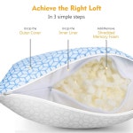 러브 애티튜드 파쇄 메모리 폼 베개 퀸 사이즈 세트 2개 쿨링 펌 2팩 옆구리 배변 수면자용 조절 Queen 1 Pack