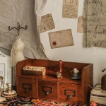 화장품정리대 캐비닛 서랍형 보관함 30 캐비넷 쇼케이스 선반 화장품 정리함 나무 복고색을 복고색을 가로세 번 뽑다