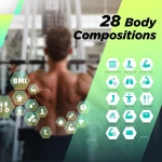 체중 체지방 BMI 28 측정을 위한 런스타 디지털 욕실 저울 음성 프롬프트 기능이 혁신적인 8전극 스마트 정확한 블루투스 웨이트 머신 지원