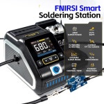 FNIRSI 200W 정밀 디지털 납땜 스테이션 키트 3개의 F210 6개의 납땜 아이언 팁과 2개의 헬핑 핸드 온도 값 곡선 모드 3개의 온도 저장... 