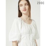 ZOOC ZOOC 셔링 넥라인 벨티드 블라우스 WH 66 WH1 Z232MSC043 425382