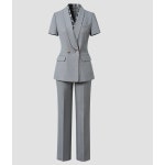 그루밍 grooming 여성 2025년 봄 여름 반팔 여신 정장 투피스 세트 정장 세트 스카프 권장 M 근 98-107