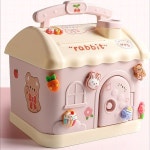 하우스 저금통 미니 금고 동전 지폐 보관 저금통 보관함