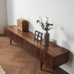 블랑누보 높은 티비다이 북유럽 원목 거실장 2100x400x480mm