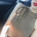 빨강몽키 rm9153 여성 홀터넥 민소매 나시티 민소매 나시 낙타 프리
